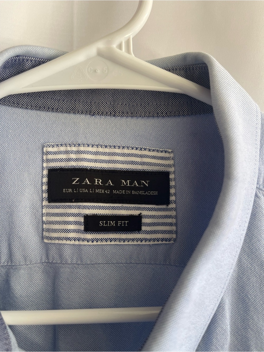 Zara Men's Short-Sleeve Button-Down Shirt in Light Blue - Picture 4 of 6